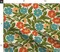 Retro Bohemian Botanical Trailing Vine Muted Green Blue Orange Flowers Custom Printed Fabric by Spoonflower Various Fabrics by the Yard or Fat Quarter